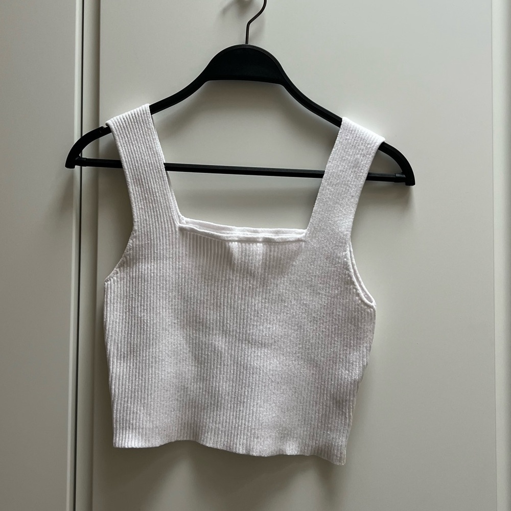White Knit Crop Top